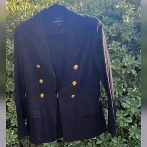 LANE BRYANT SIZE 14 Black Blazer Jacket w/Gold Button Accents